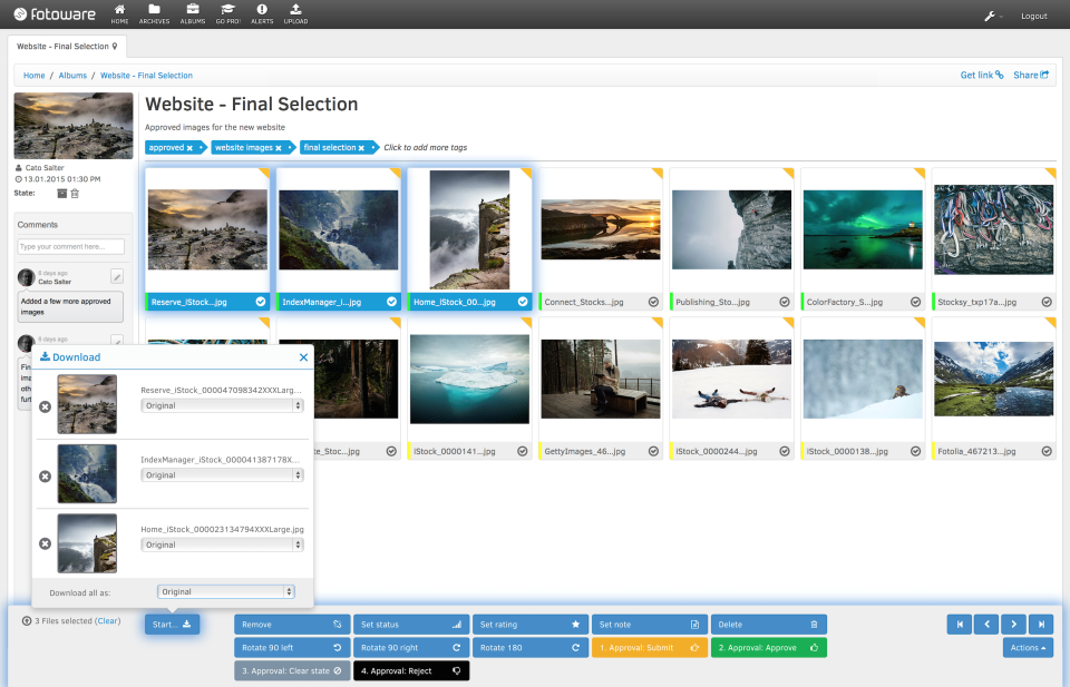 screenshot of FotoWare DAM